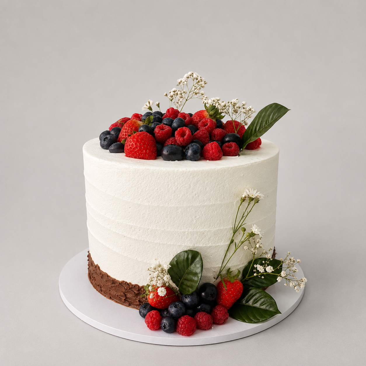 Torta Decorada con Frutos Rojos