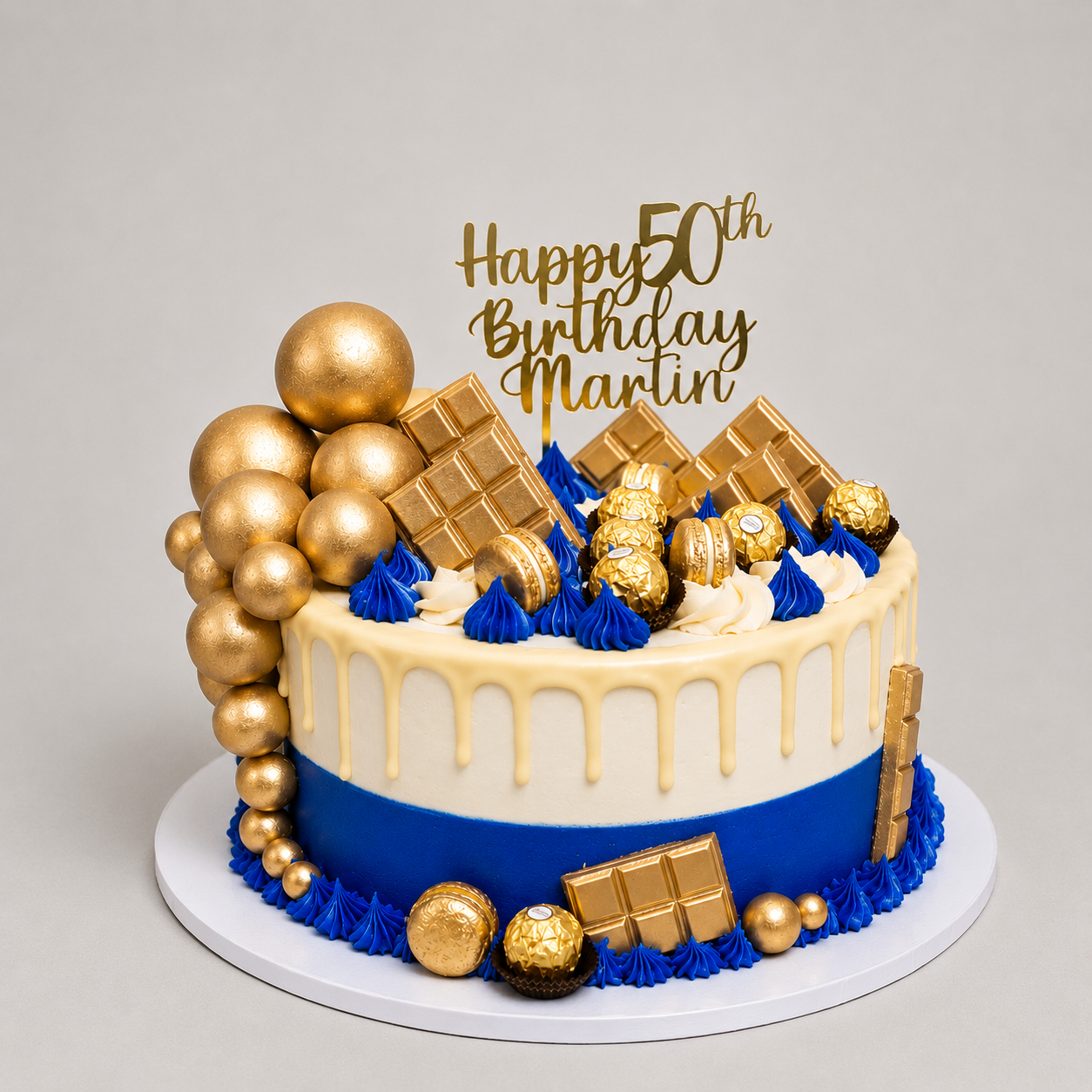 Torta Premium Chocolate y Dorado Personalizada