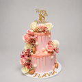 Torta Floral Elegance Rosa Personalizada