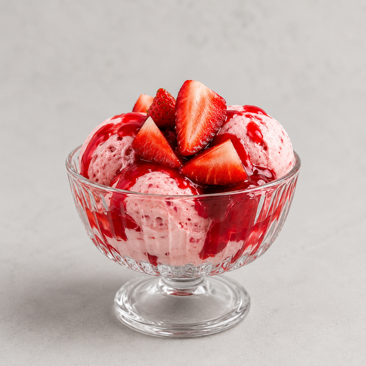 Gelato de fresa con leche